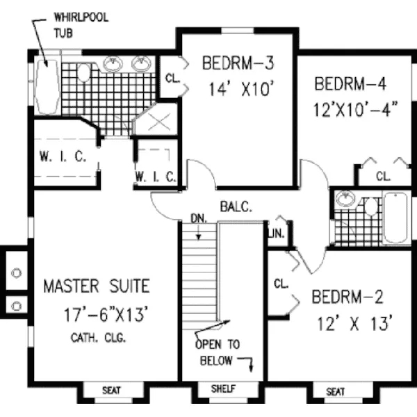 Country House Plan Second Floor - Tupelo Hill Traditional Home 089D-0091 - Shop House Plans and More