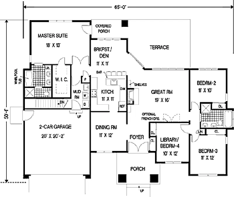 Florida House Plan First Floor - Paris Point Spanish Style Home 089D-0100 - Shop House Plans and More