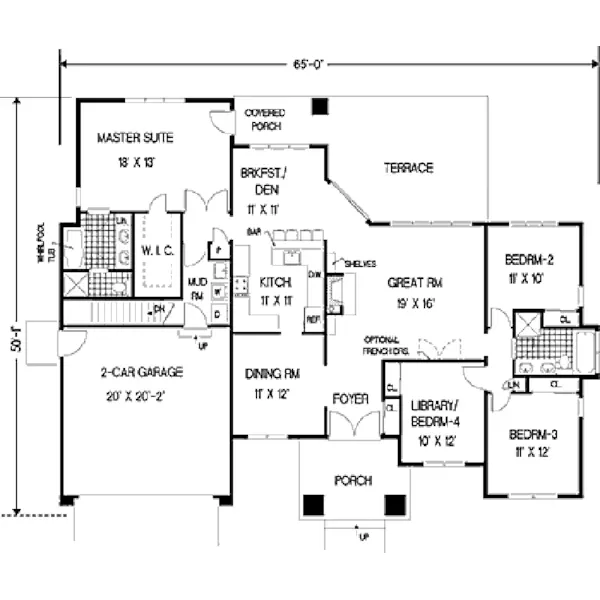 Florida House Plan First Floor - Paris Point Spanish Style Home 089D-0100 - Shop House Plans and More