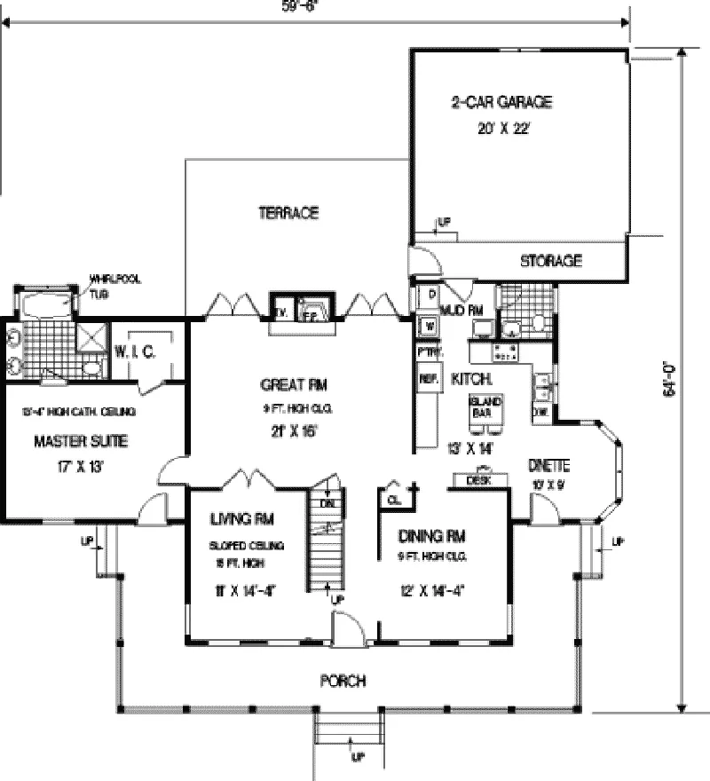 Country House Plan First Floor - Englewood Place Southern Home 089D-0101 - Search House Plans and More