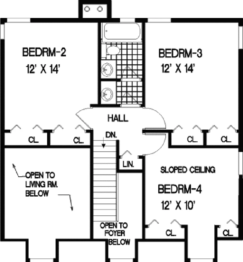 Acadian House Plan Second Floor - Englewood Place Southern Home 089D-0101 - Search House Plans and More