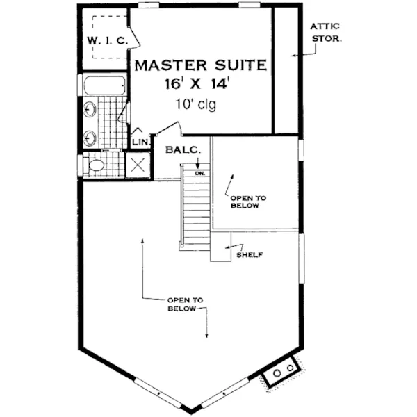 Contemporary House Plan Second Floor - Rambler Terrace Mountain Home 089D-0105 - Shop House Plans and More