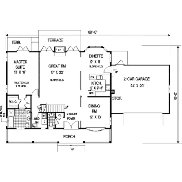 Country House Plan First Floor - Wilmington Place Southern Home 089D-0106 - Shop House Plans and More