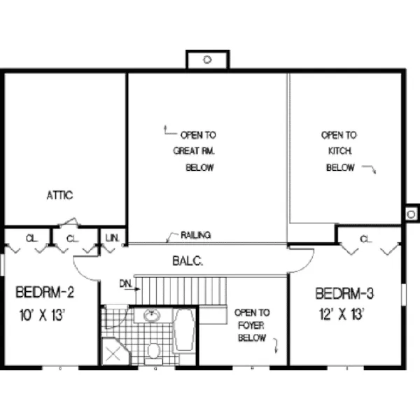 Country House Plan Second Floor - Wilmington Place Southern Home 089D-0106 - Shop House Plans and More