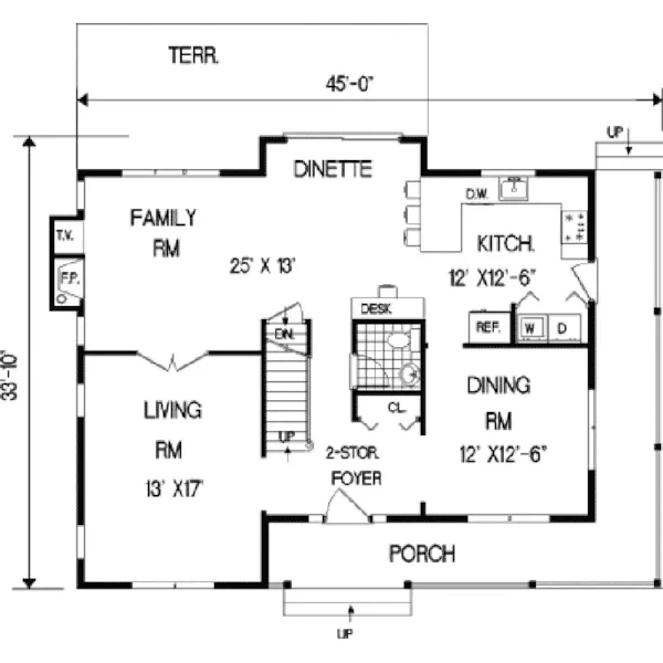 Country House Plan First Floor - Teton Creek Contemporary Home 089D-0107 - Shop House Plans and More