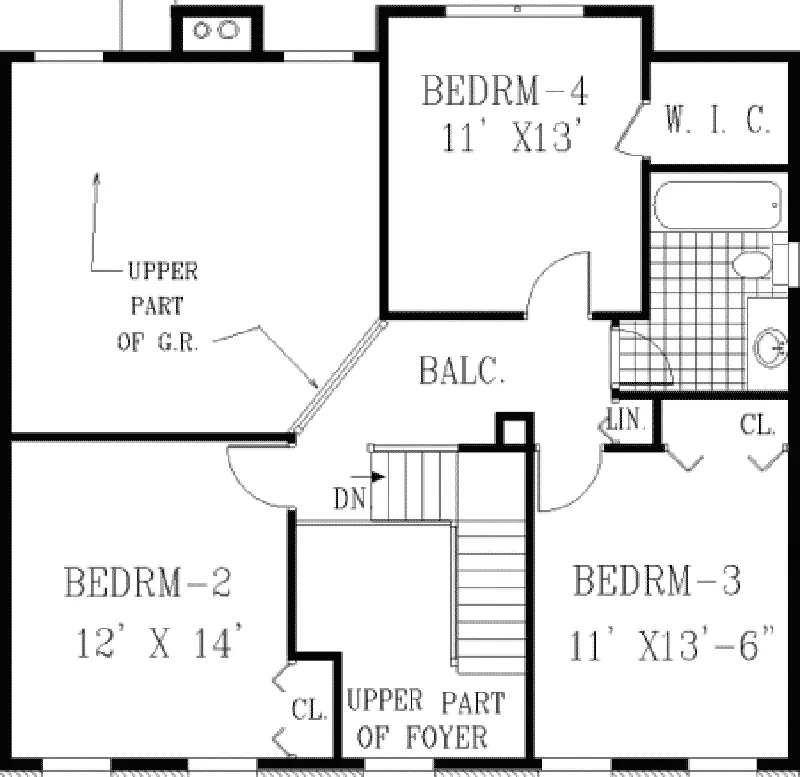 Georgian House Plan Second Floor - Milbrook Georgian Home 089D-0112 - Shop House Plans and More
