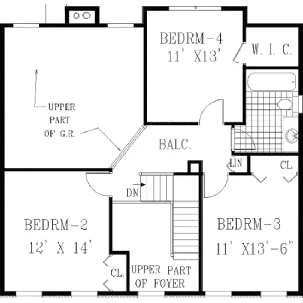 Southern House Plan Second Floor - Milbrook Georgian Home 089D-0112 - Shop House Plans and More