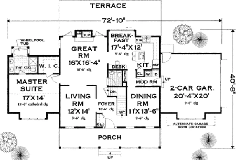 Country House Plan First Floor - Cheverie Southern Home 089D-0113 - Search House Plans and More