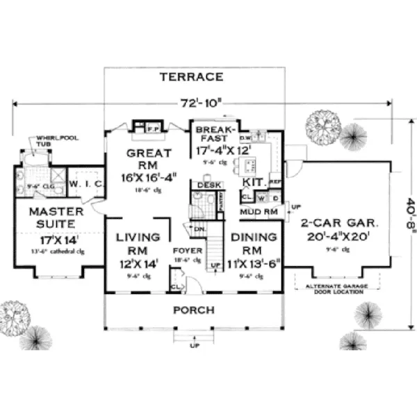 Country House Plan First Floor - Cheverie Southern Home 089D-0113 - Search House Plans and More