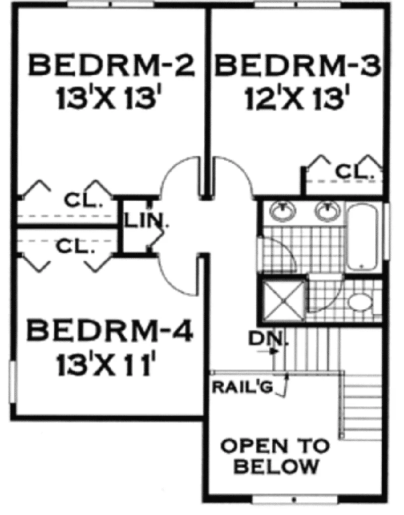 Bungalow House Plan Second Floor - Dax Manor Traditional Home 089D-0114 - Search House Plans and More