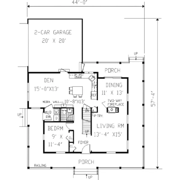 Cape Cod & New England House Plan First Floor - Dunmore Acadian Home 089D-0115 - Search House Plans and More