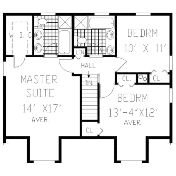 Cape Cod & New England House Plan Second Floor - Dunmore Acadian Home 089D-0115 - Search House Plans and More