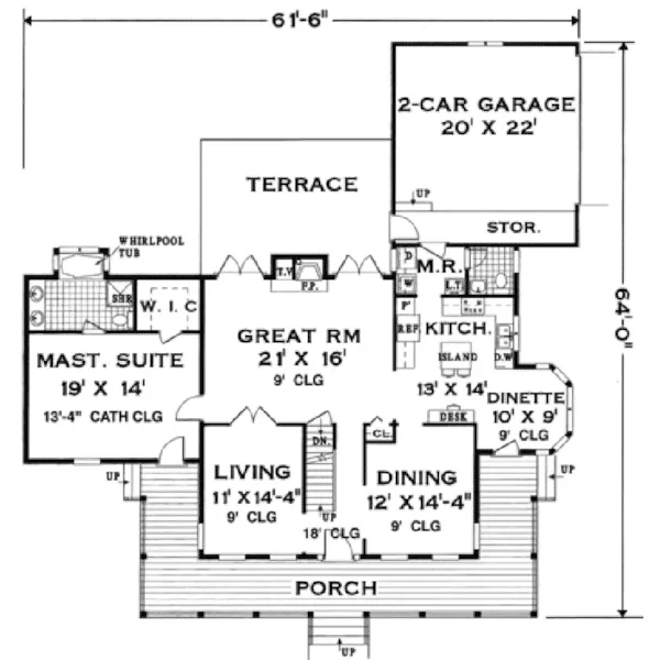 Traditional House Plan First Floor - Enright Place Southern Home 089D-0116 - Search House Plans and More