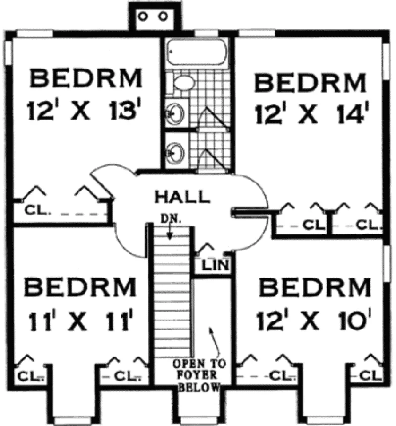 Country House Plan Second Floor - Enright Place Southern Home 089D-0116 - Search House Plans and More