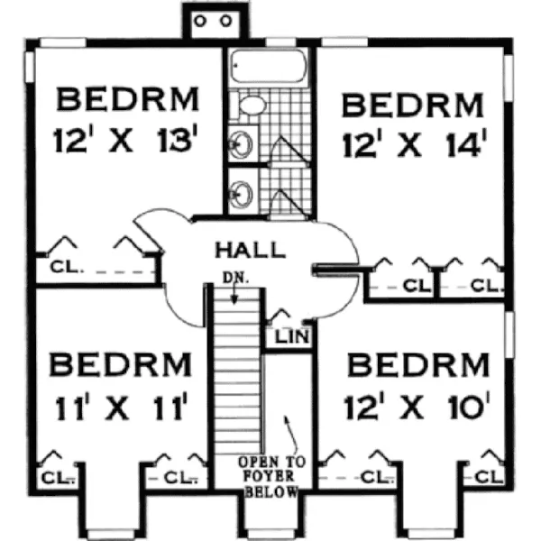 Traditional House Plan Second Floor - Enright Place Southern Home 089D-0116 - Search House Plans and More