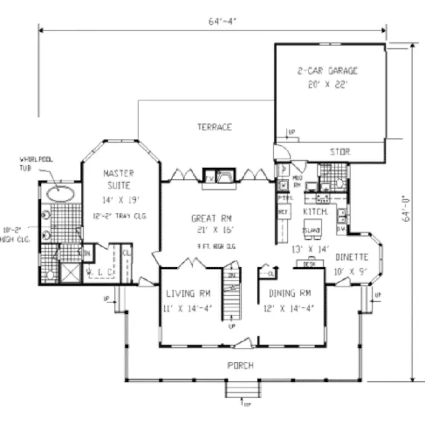 Acadian House Plan First Floor - Ensenada Hollow Southern Home 089D-0119 - Search House Plans and More