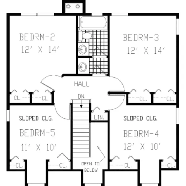 Acadian House Plan Second Floor - Ensenada Hollow Southern Home 089D-0119 - Search House Plans and More