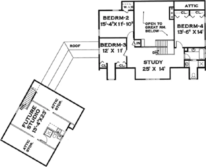 Traditional House Plan Second Floor - Upton Craftsman Home 089D-0121 - Shop House Plans and More