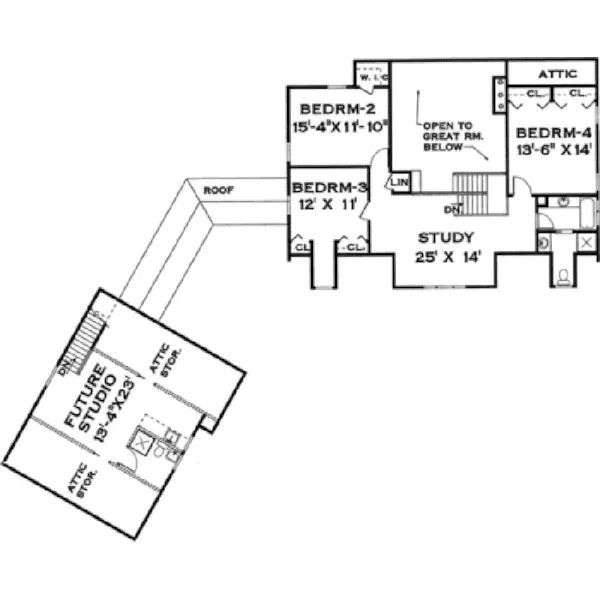 Shingle House Plan Second Floor - Upton Craftsman Home 089D-0121 - Shop House Plans and More