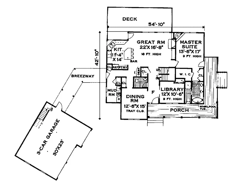 Country House Plan First Floor - Chouteau Country Home 089D-0122 - Search House Plans and More