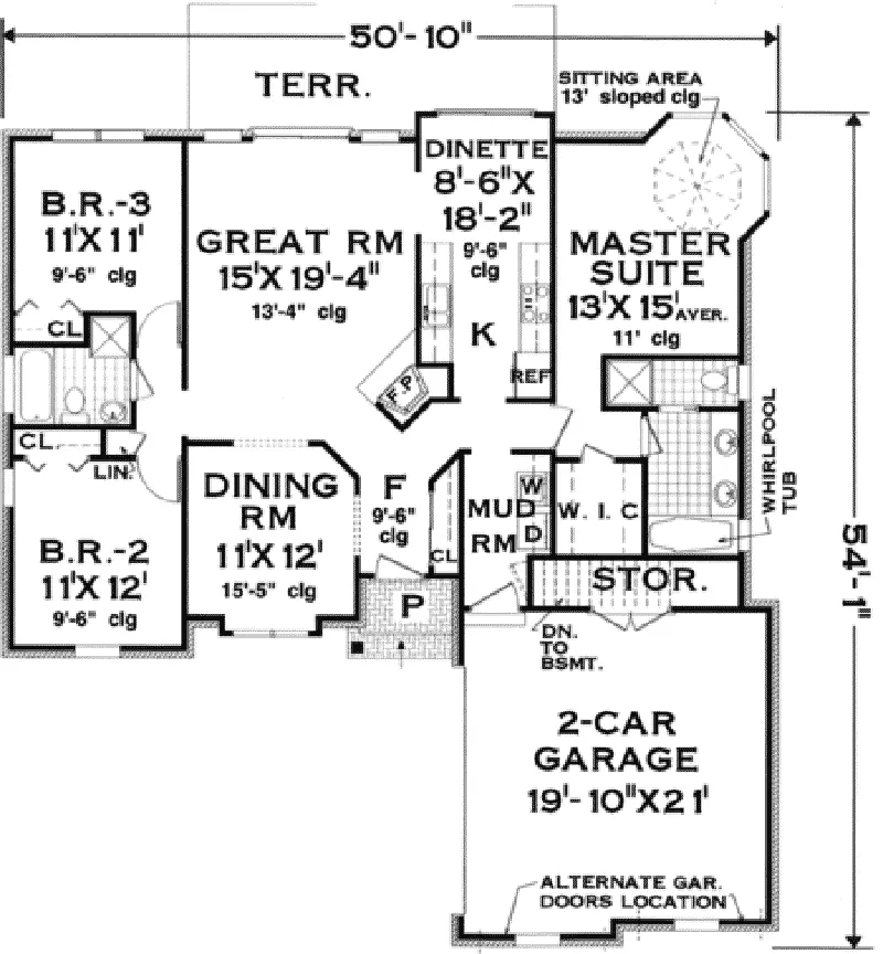 Southern House Plan First Floor - Oak Grove Southern Home 089D-0123 - Shop House Plans and More