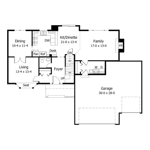 Country House Plan First Floor - Green Grove Traditional Home 091D-0001 - Search House Plans and More