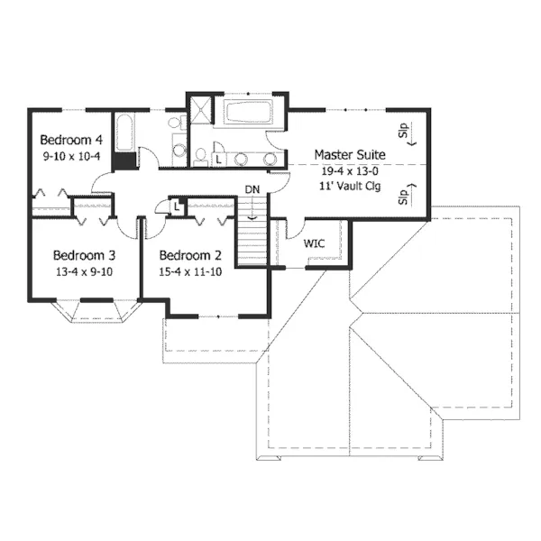 Country House Plan Second Floor - Green Grove Traditional Home 091D-0001 - Search House Plans and More