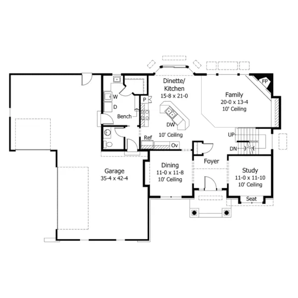 Craftsman House Plan First Floor - Annabella Neoclassical Home 091D-0004 - Search House Plans and More