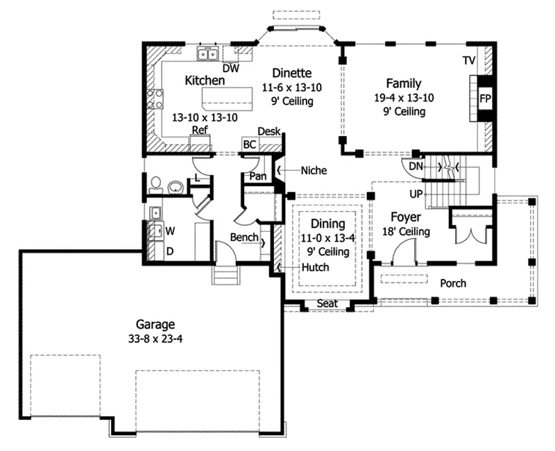 Country House Plan First Floor - Whetstone Colonial Country Home 091D-0005 - Shop House Plans and More
