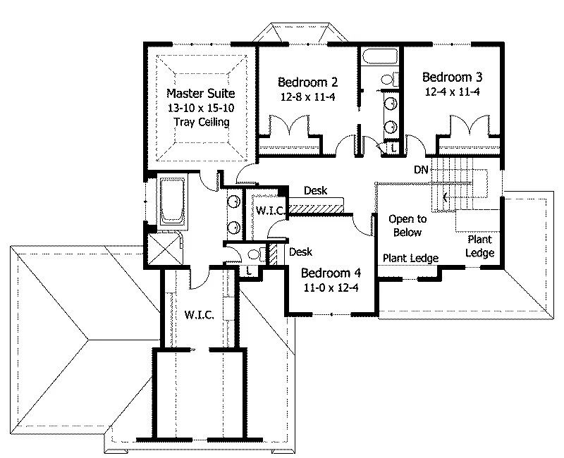 Colonial House Plan Second Floor - Whetstone Colonial Country Home 091D-0005 - Shop House Plans and More