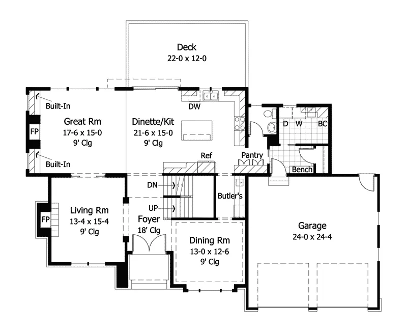 European House Plan First Floor - Celeste European Home 091D-0006 - Search House Plans and More