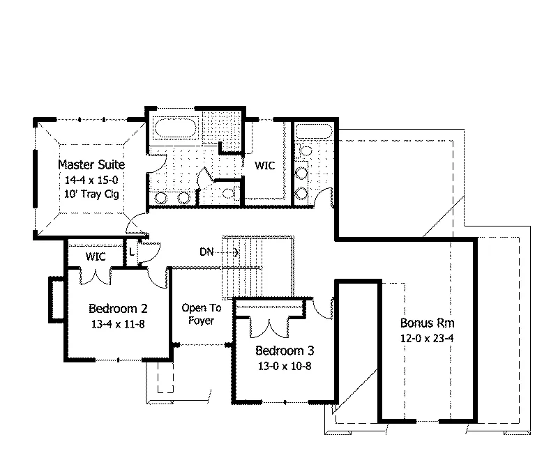 Arts & Crafts House Plan Second Floor - Celeste European Home 091D-0006 - Search House Plans and More