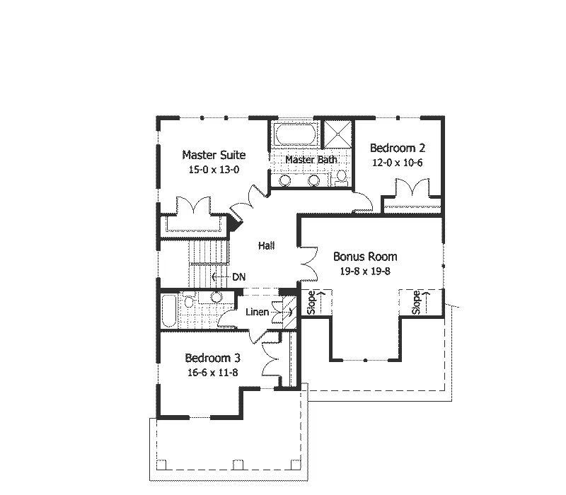 Traditional House Plan Second Floor - Carterton Shingle Style Home 091D-0007 - Search House Plans and More
