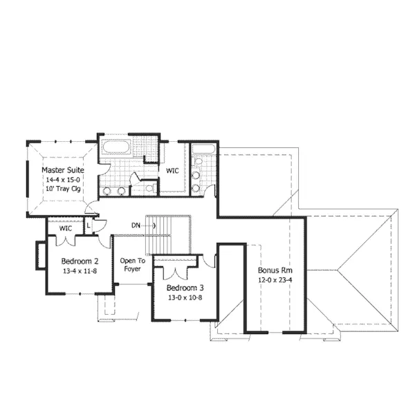 Craftsman House Plan Second Floor - Reauville European Home 091D-0008 - Shop House Plans and More