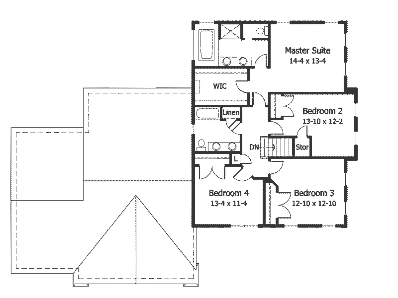 Colonial House Plan Second Floor - Camrose Colonial Home 091D-0009 - Search House Plans and More