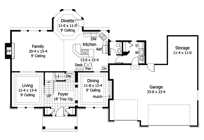 Traditional House Plan First Floor - Carrico Place Georgian Home 091D-0010 - Search House Plans and More