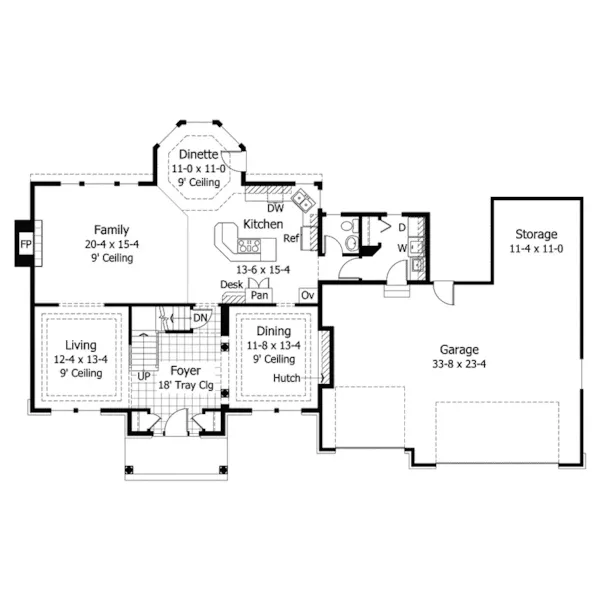 Traditional House Plan First Floor - Carrico Place Georgian Home 091D-0010 - Search House Plans and More