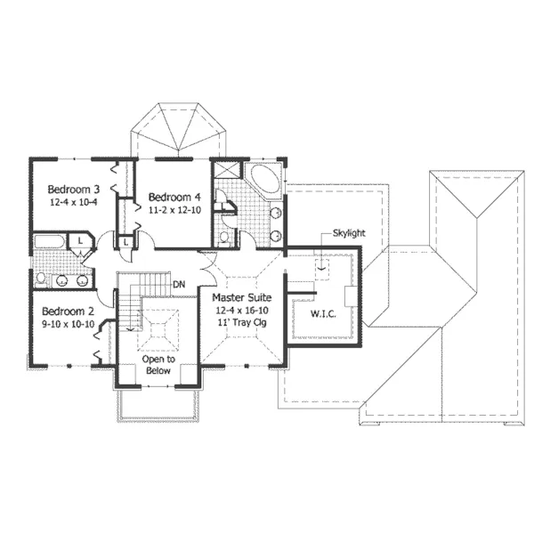 Traditional House Plan Second Floor - Carrico Place Georgian Home 091D-0010 - Search House Plans and More