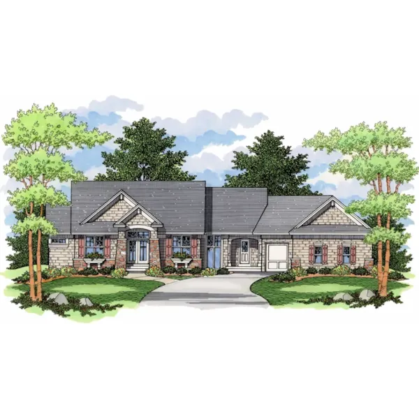 A Combination Of Stone And Brick Plus Craftsman Style Details