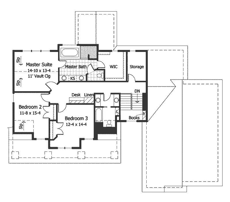 Country House Plan Second Floor - Limestone Craftsman Home 091D-0012 - Shop House Plans and More