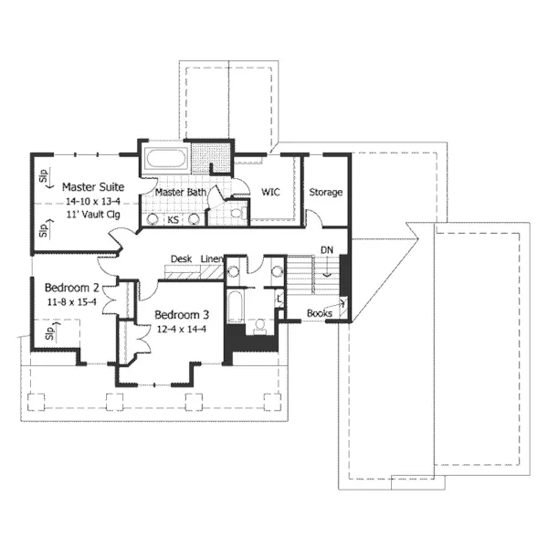 Country House Plan Second Floor - Limestone Craftsman Home 091D-0012 - Shop House Plans and More