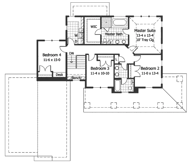 Craftsman House Plan Second Floor - Richley Country Home 091D-0013 - Shop House Plans and More