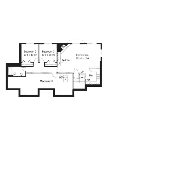 Craftsman House Plan Lower Level Floor - Benbow Arts And Crafts Home 091D-0014 - Search House Plans and More