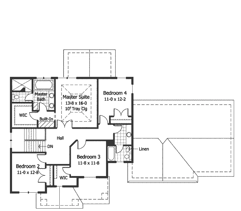 Tudor House Plan Second Floor - Whitby Manor Craftsman Home 091D-0015 - Shop House Plans and More