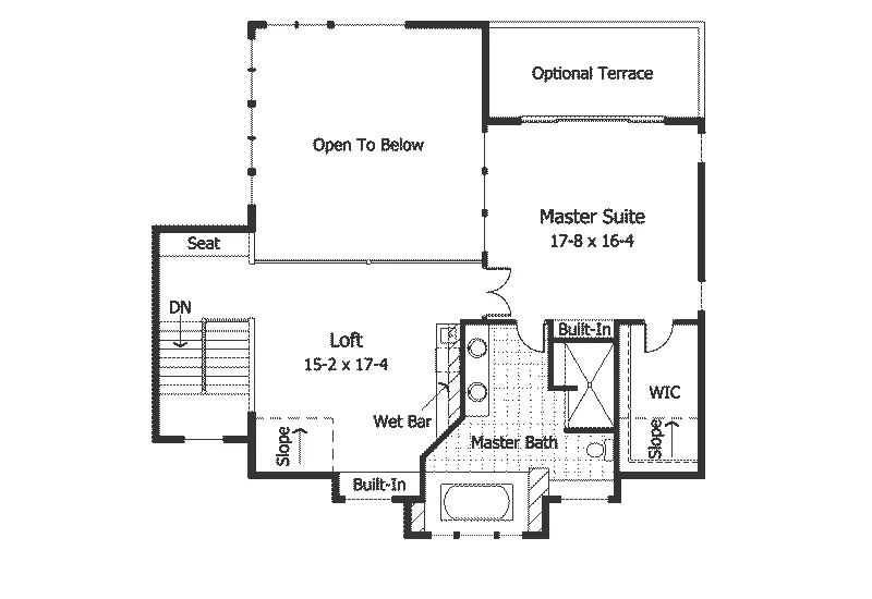 Bungalow House Plan Second Floor - Opal Hill Unique Craftsman Home 091D-0019 - Shop House Plans and More