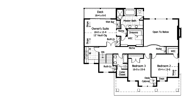Arts & Crafts House Plan Second Floor - Neema Luxury Arcadian Home 091D-0021 - Shop House Plans and More