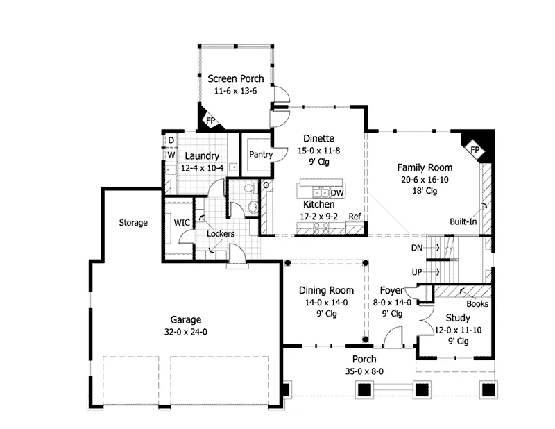 Country House Plan First Floor - Pipper Craftsman Style Home 091D-0023 - Shop House Plans and More
