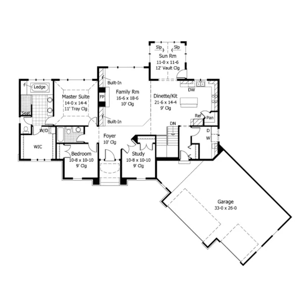 Ranch House Plan First Floor - Washburne Luxury ranch Home 091D-0024 - Shop House Plans and More