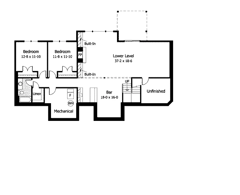 Craftsman House Plan Lower Level Floor - Washburne Luxury ranch Home 091D-0024 - Shop House Plans and More