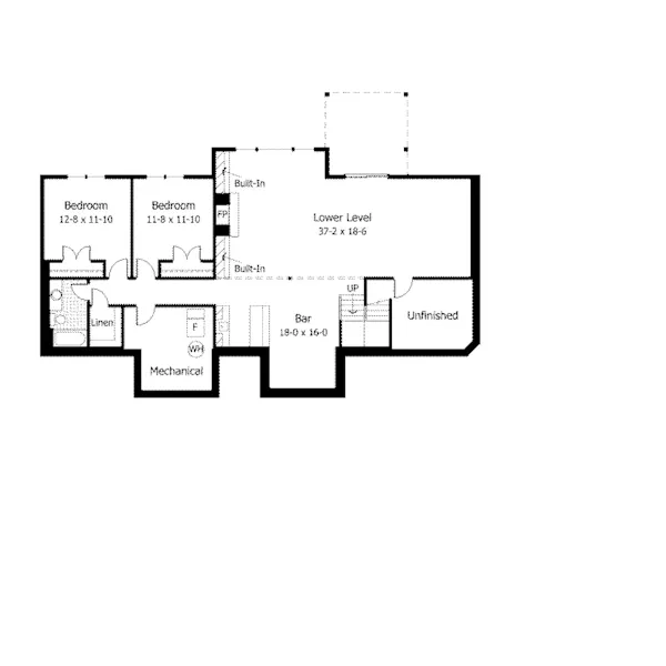 Ranch House Plan Lower Level Floor - Washburne Luxury ranch Home 091D-0024 - Shop House Plans and More